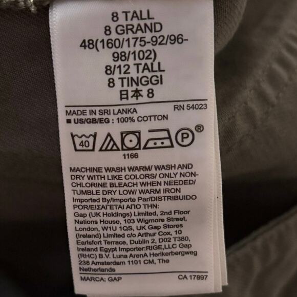 Gap Women’s 8 Tall 30 x 32 Pants Loose Khaki High Rise Straight Wide Chino - Picture 6 of 12